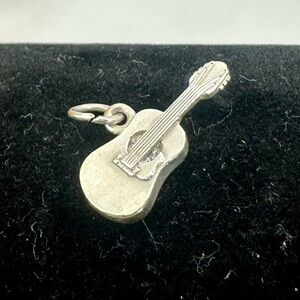 JAMES AVERY Sterling Silver 3-D Guitar Charm Pendant; RETIRED